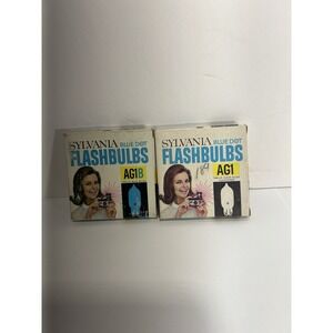 Vintage Sylvania Flashbulbs Blue Dot AG1 Clear12 Bulbs & AG1B Blue Bulb 12 Bulbs